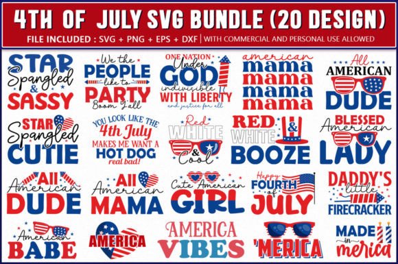 4th of July SVG Bundle – 20 Designs