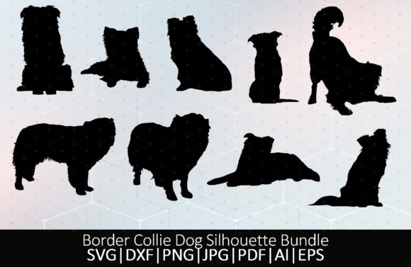 Border Collie Dog Silhouette Reviewed for Real Embroidery Use