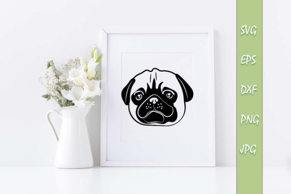 Cute SVG Pug Dog File: Embroidery Designer's Take