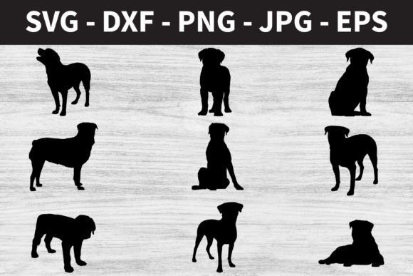 Rottweiler Dog Silhouettes – Embroidery Designer's Take